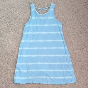 Old Navy Light Blue and White Striped Tank Dress
